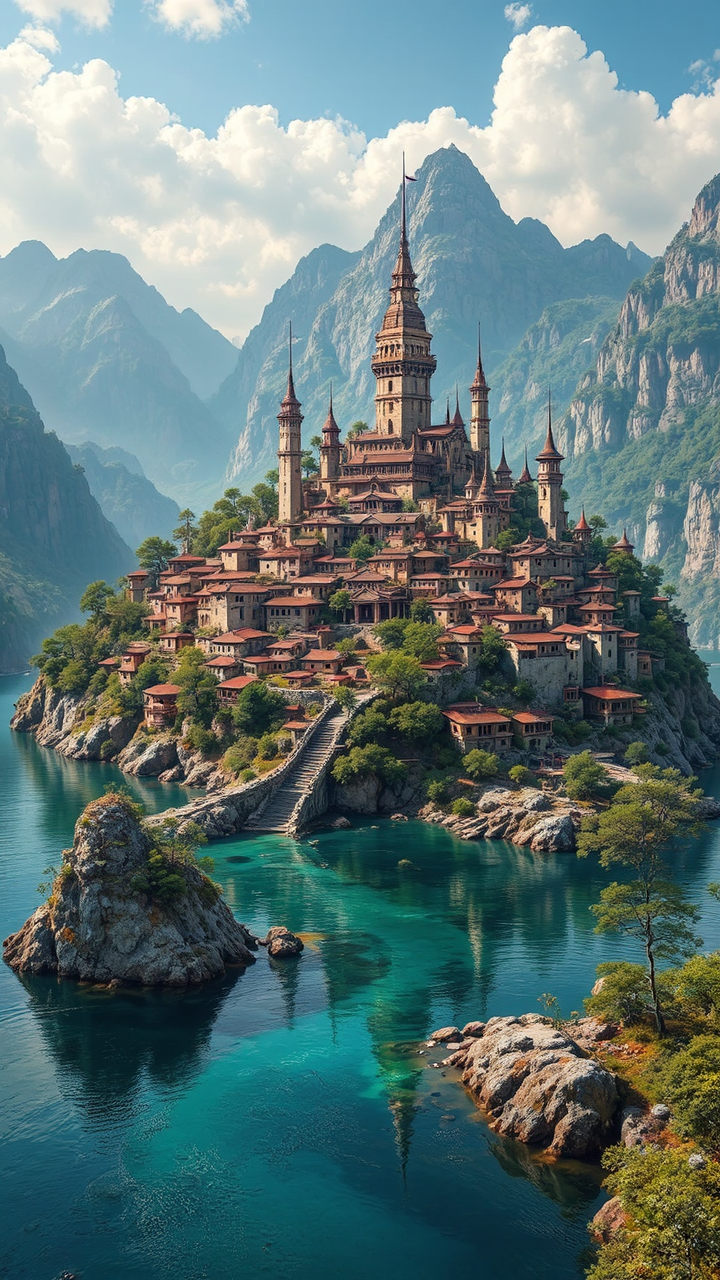 Hyper-realistic depiction of Shangrila
