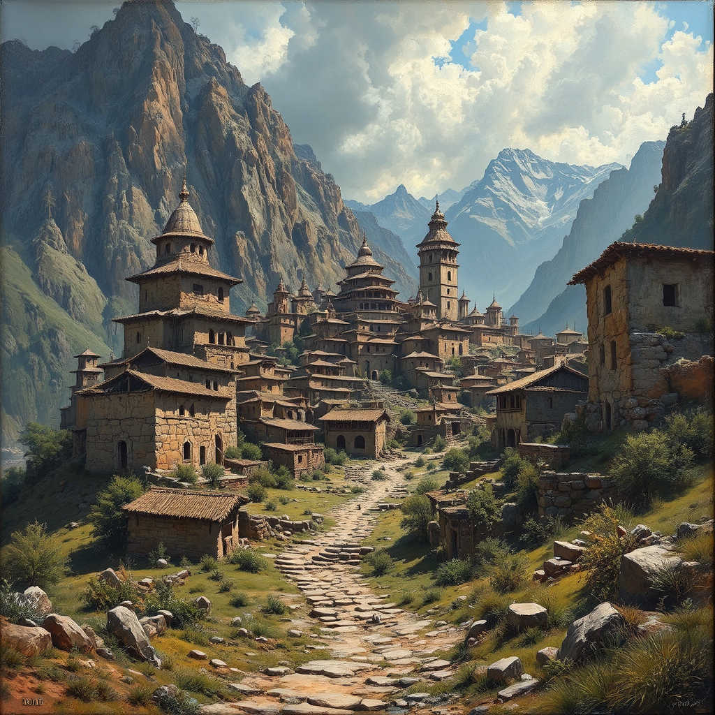 Ancient ruined town in