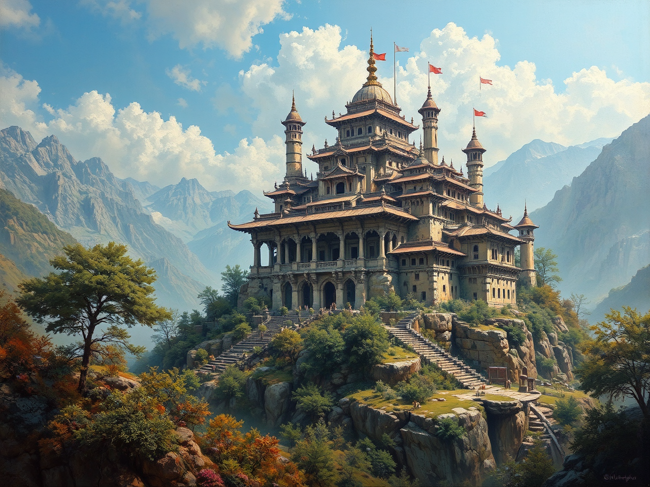 Ancient Shangri-La palace in