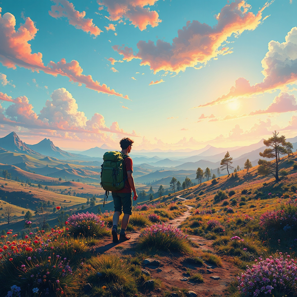 Backpacker wanders through surreal