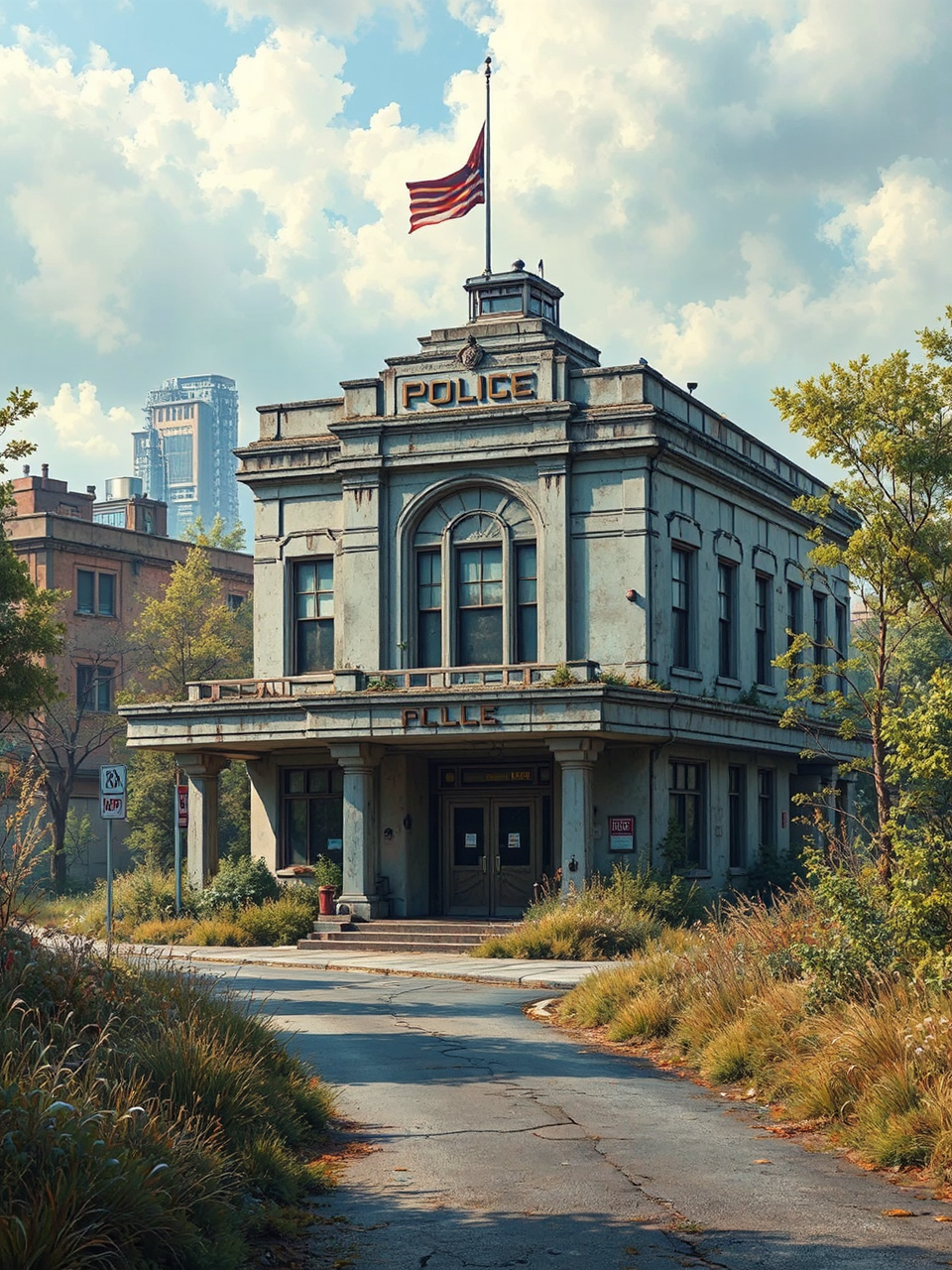 Abandoned post-apocalyptic police station