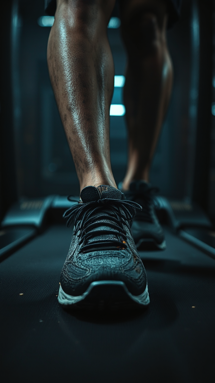 Worn out running shoes