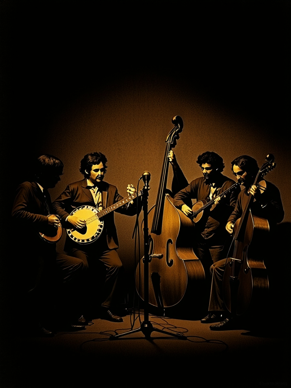 Bluegrass musicians in a