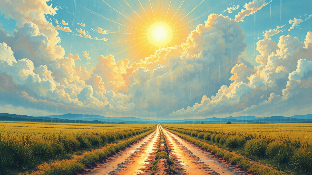 Book cover with sunset