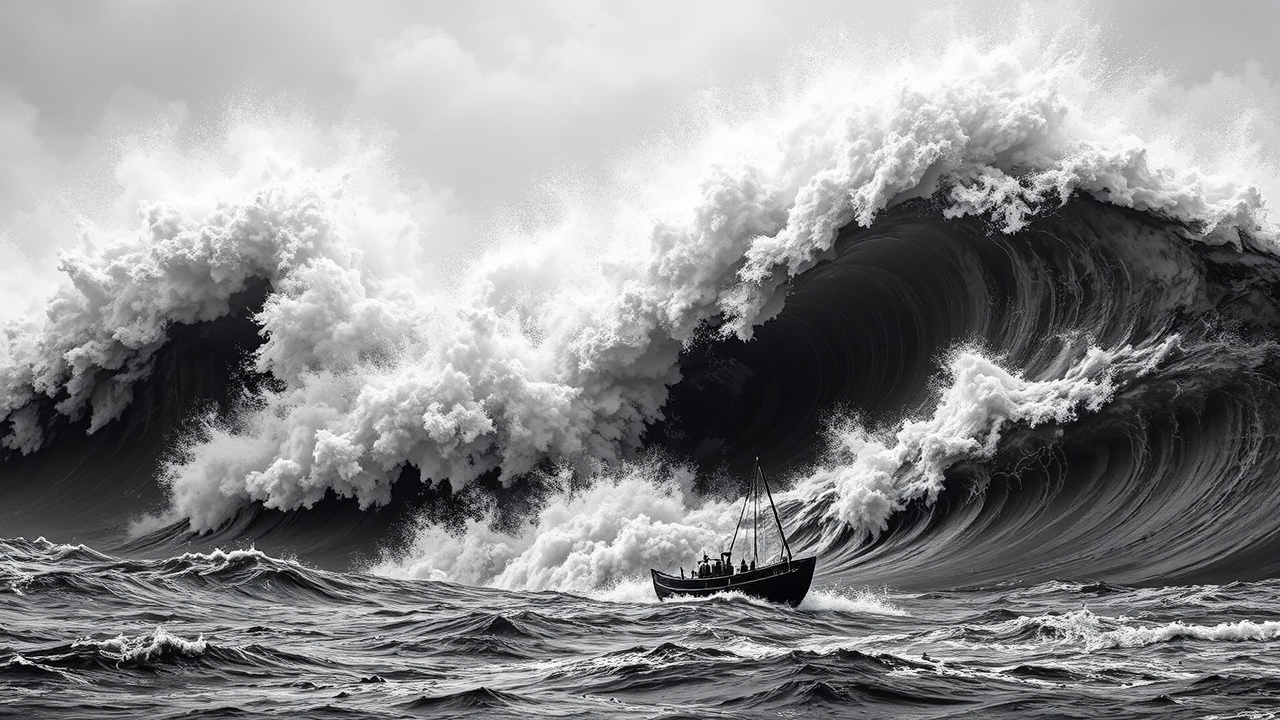 Tiny fishing boat in