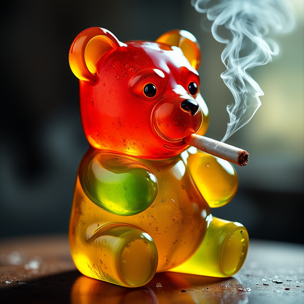 A cartoon gummy bear