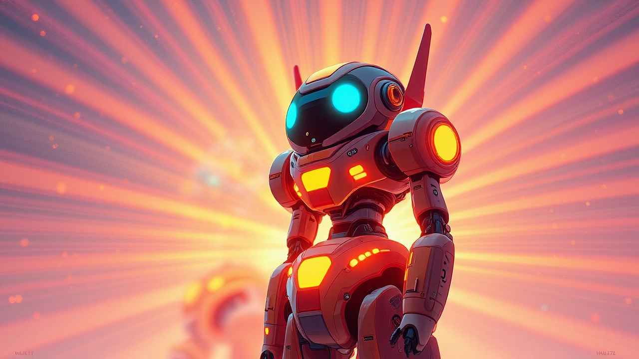 Minimalist robot with glowing