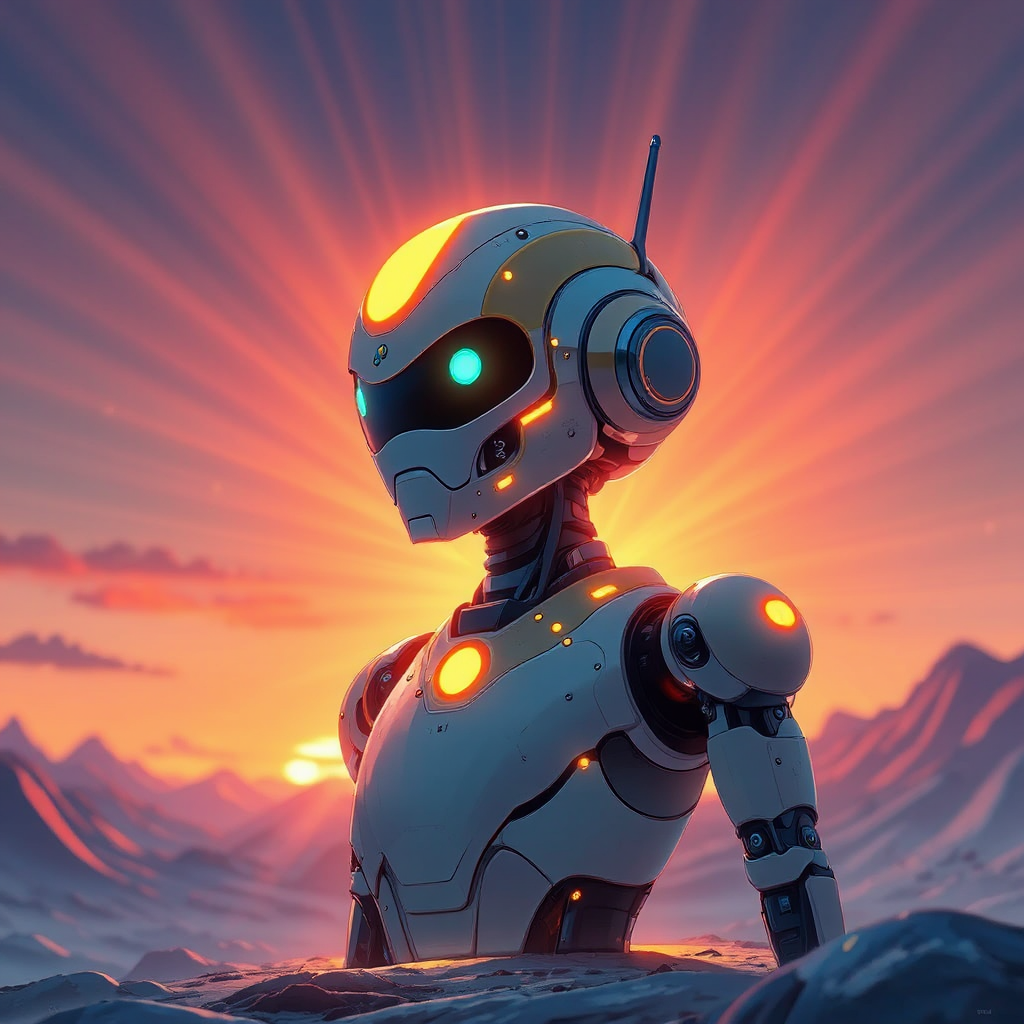 Robots with glowing aura.