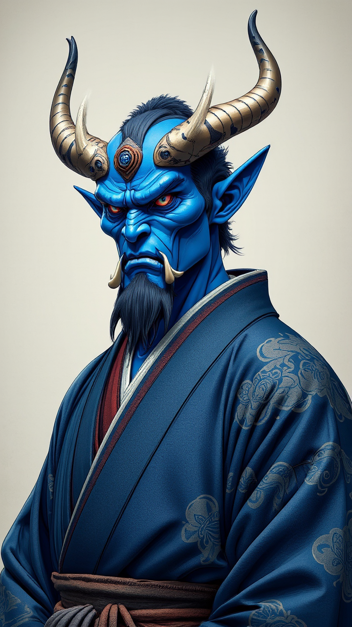 Standing male demon in