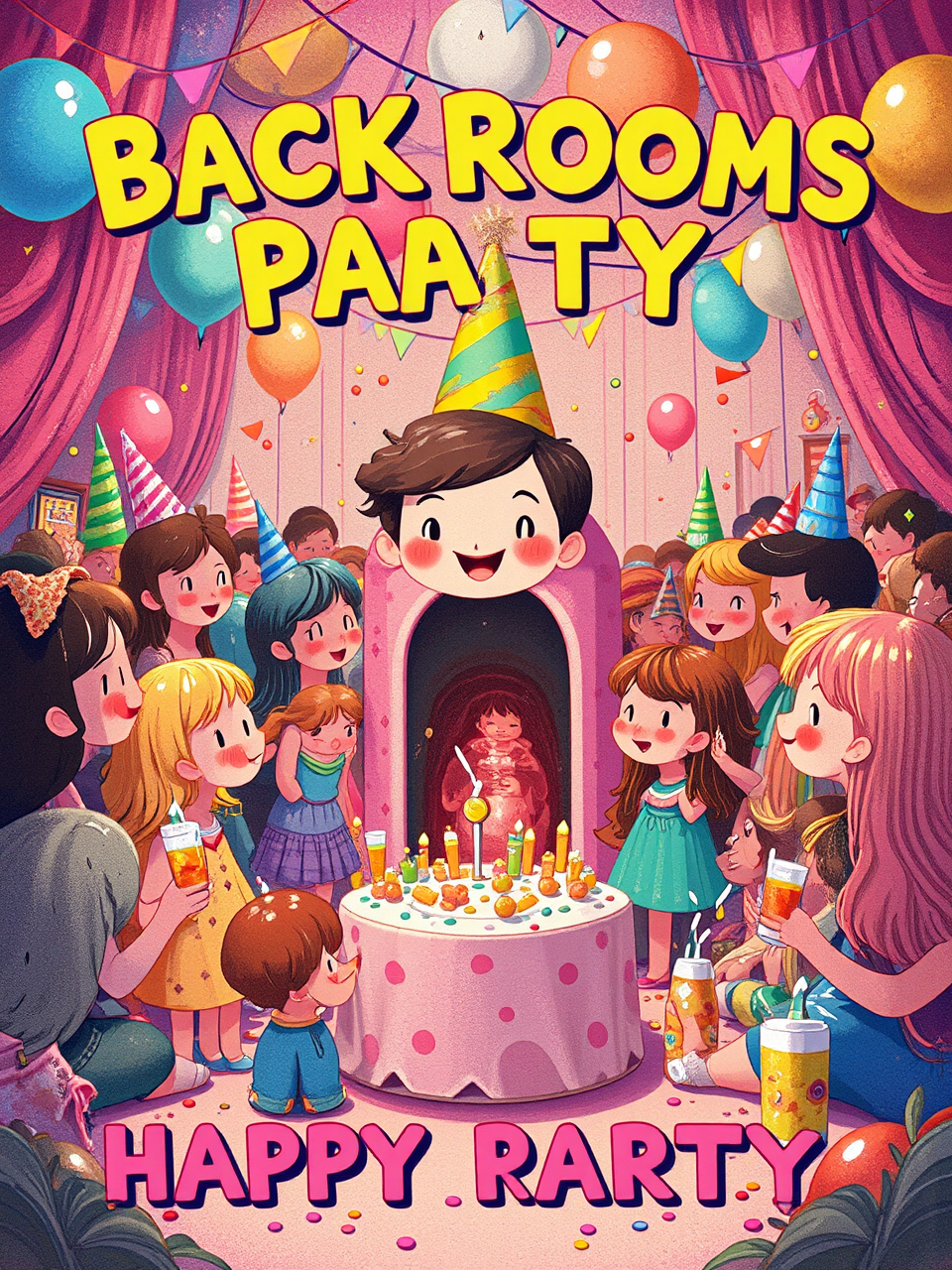 Happy-looking children at party