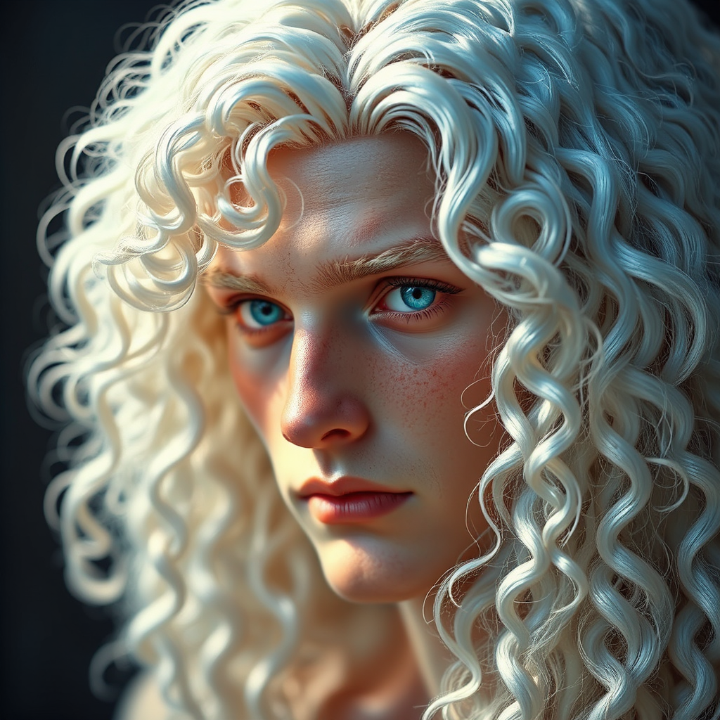 Young albino god with