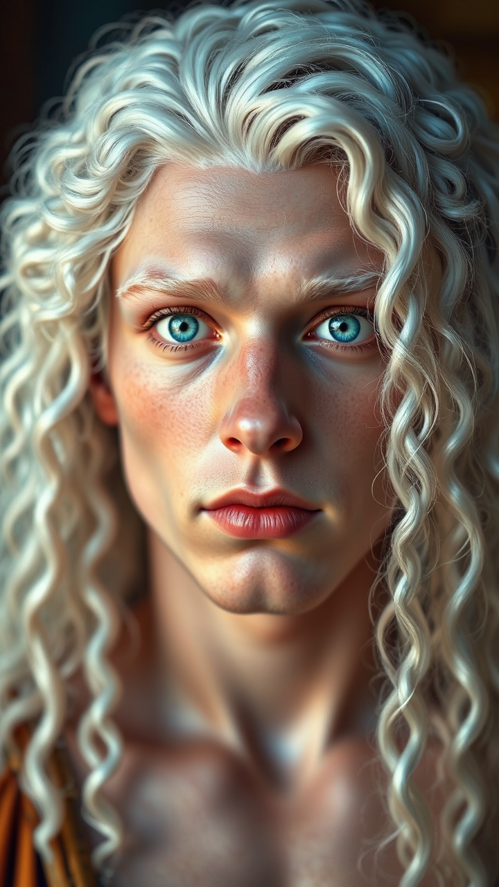 Young albino man with