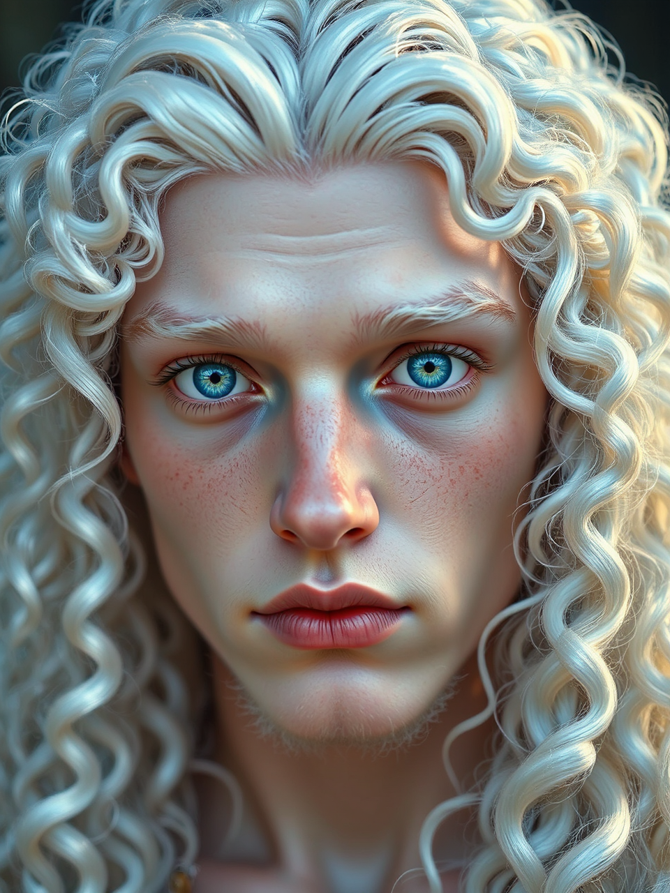 Young albino man with