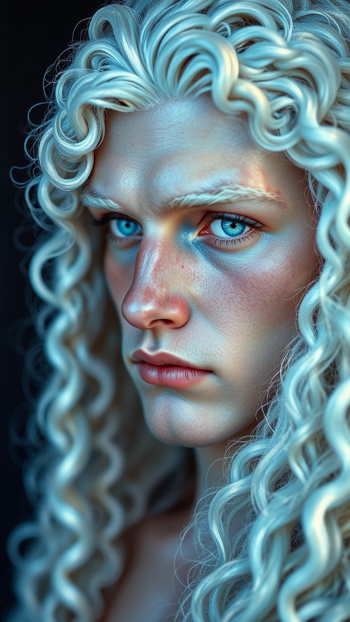 Young albino man with