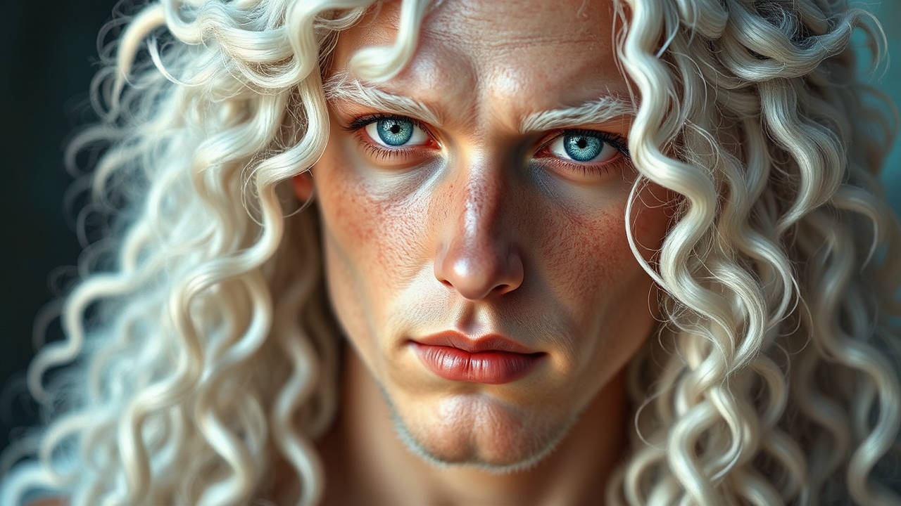 Young albino god with