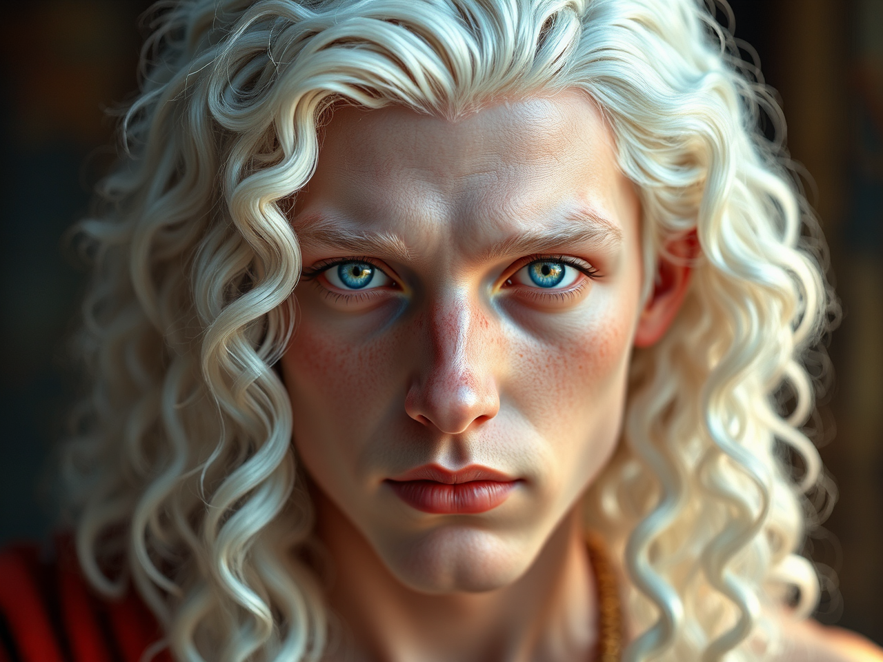 Albino Greek god with