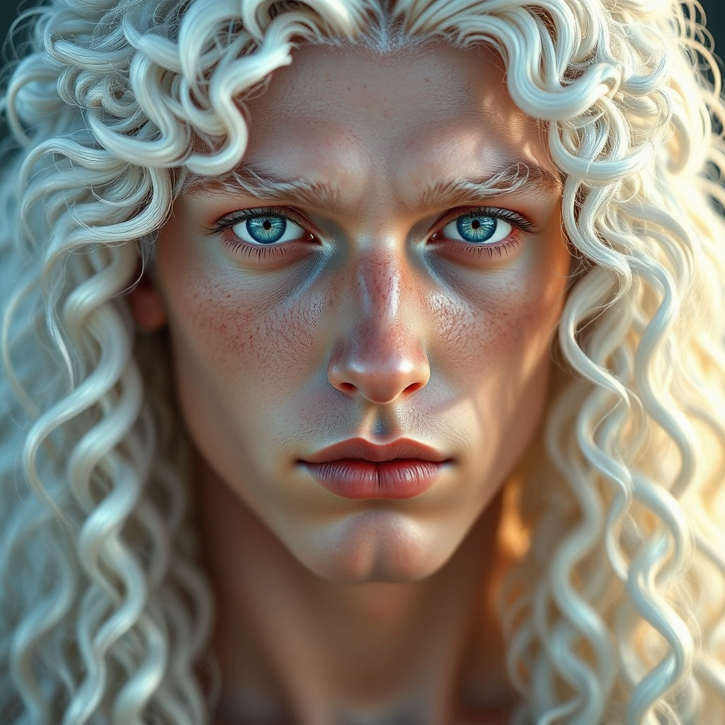 Young albino man with