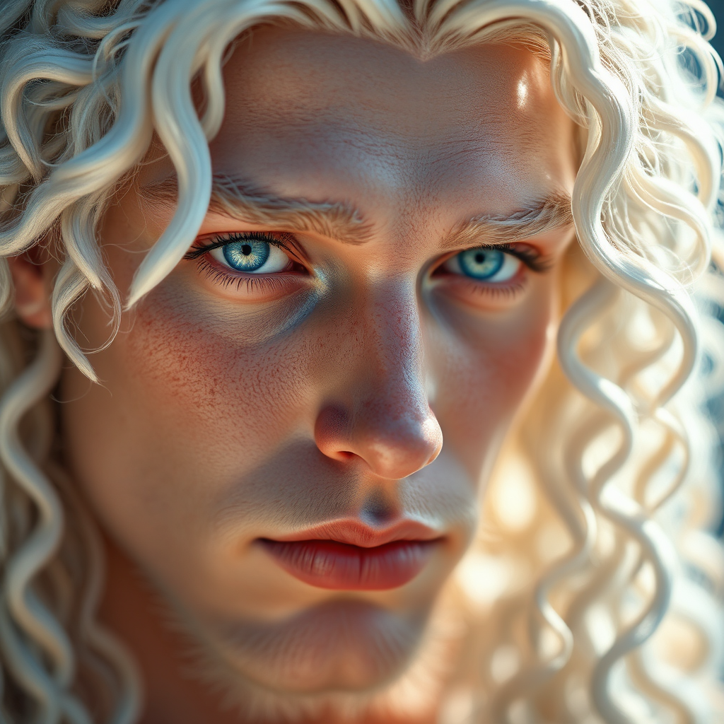 Young albino Greek god