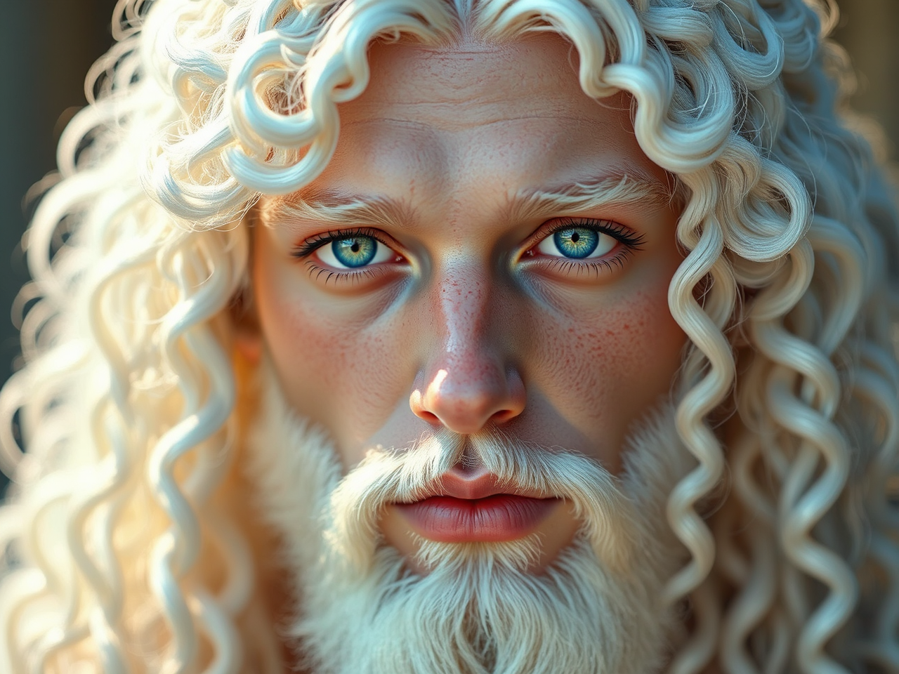 Young albino Greek god