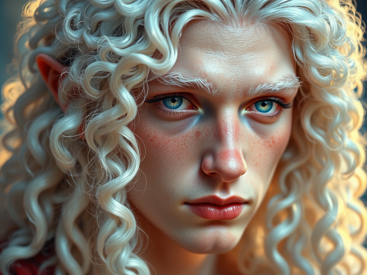 Young albino god with