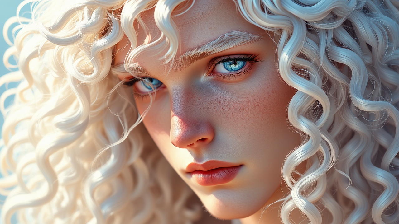 Young albino man with