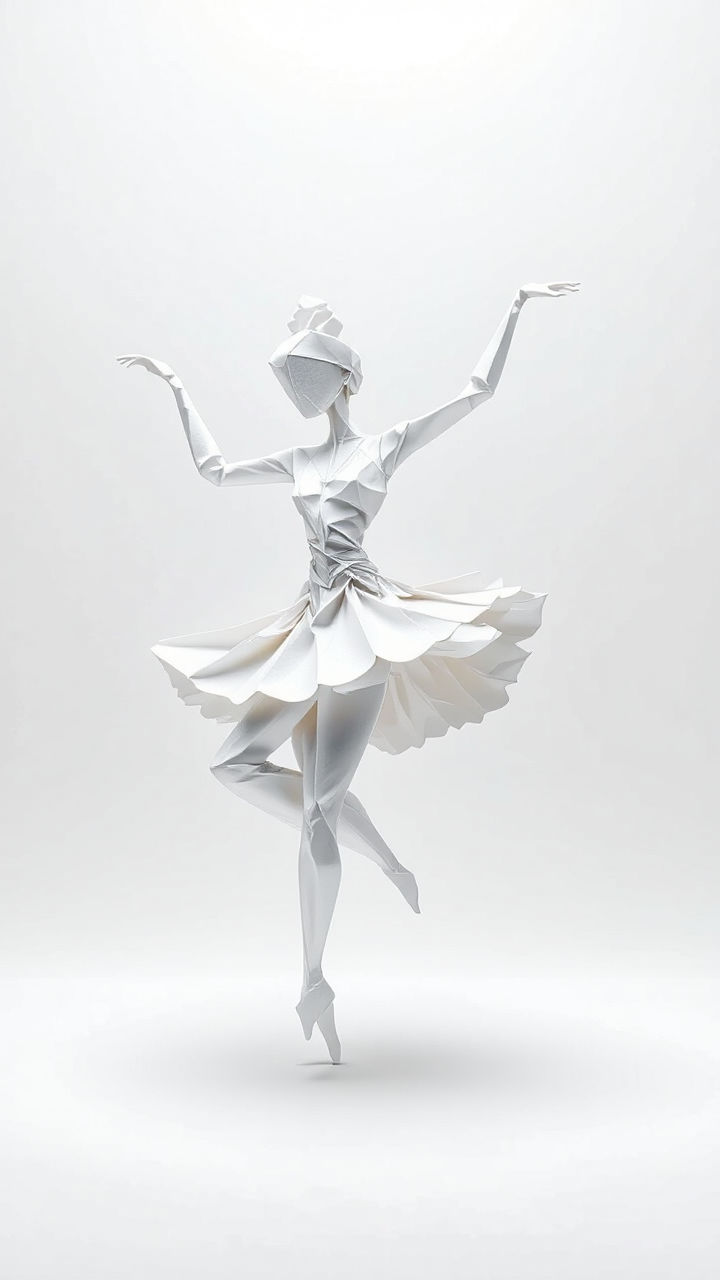 Origami dancer made of