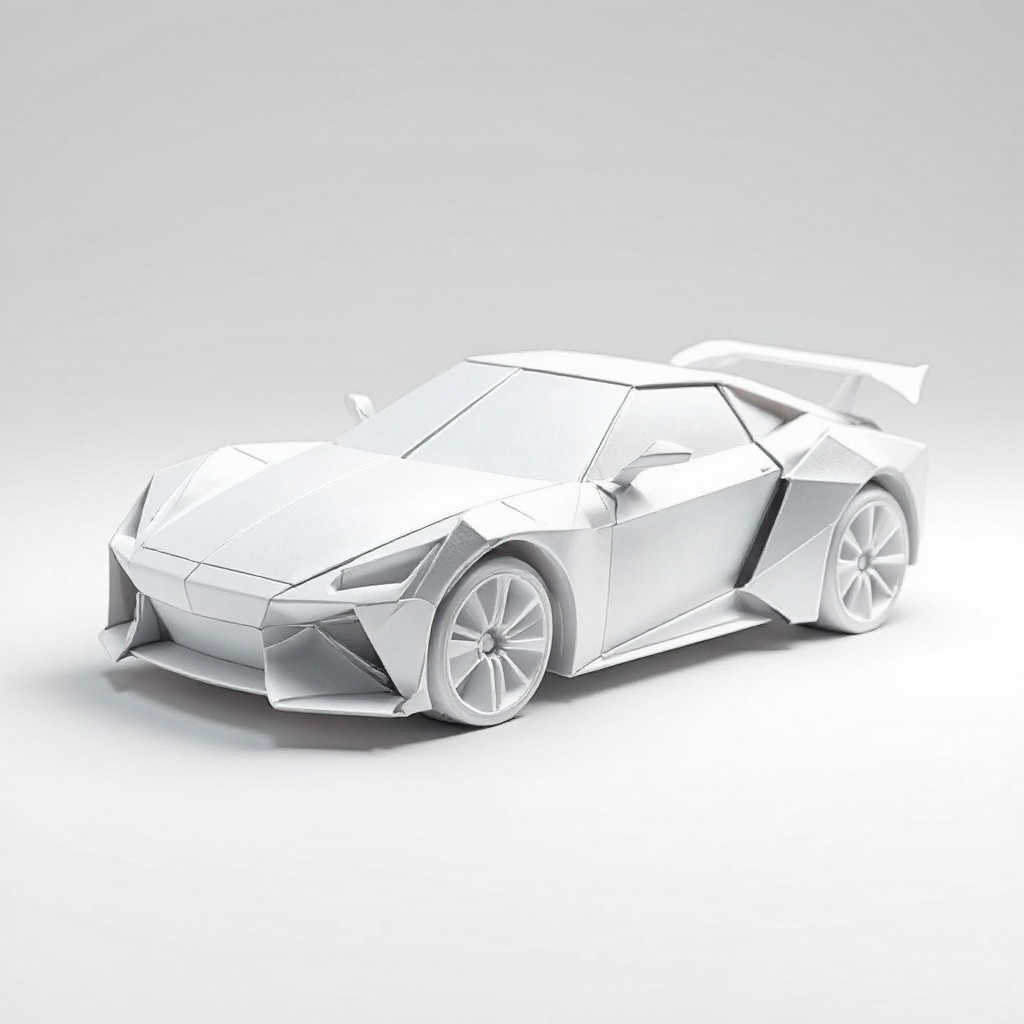 Origami car on a