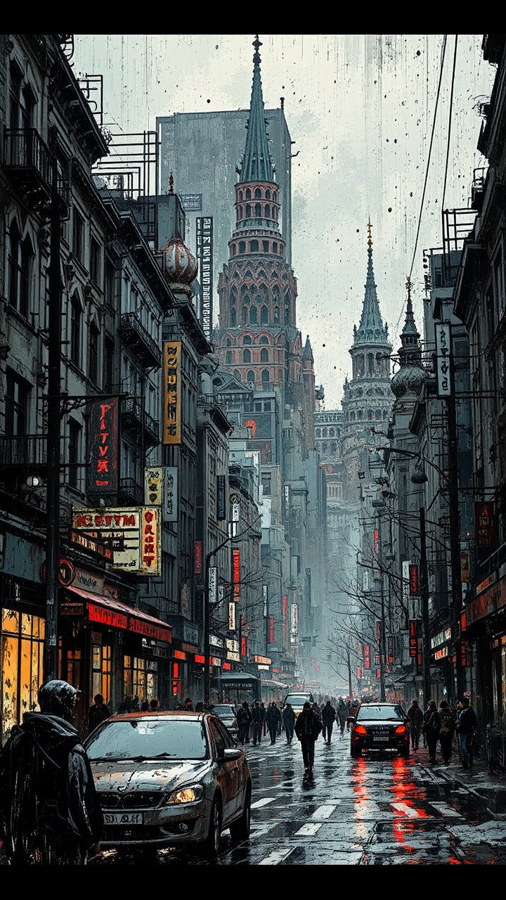 Abandoned Moscow cityscape at