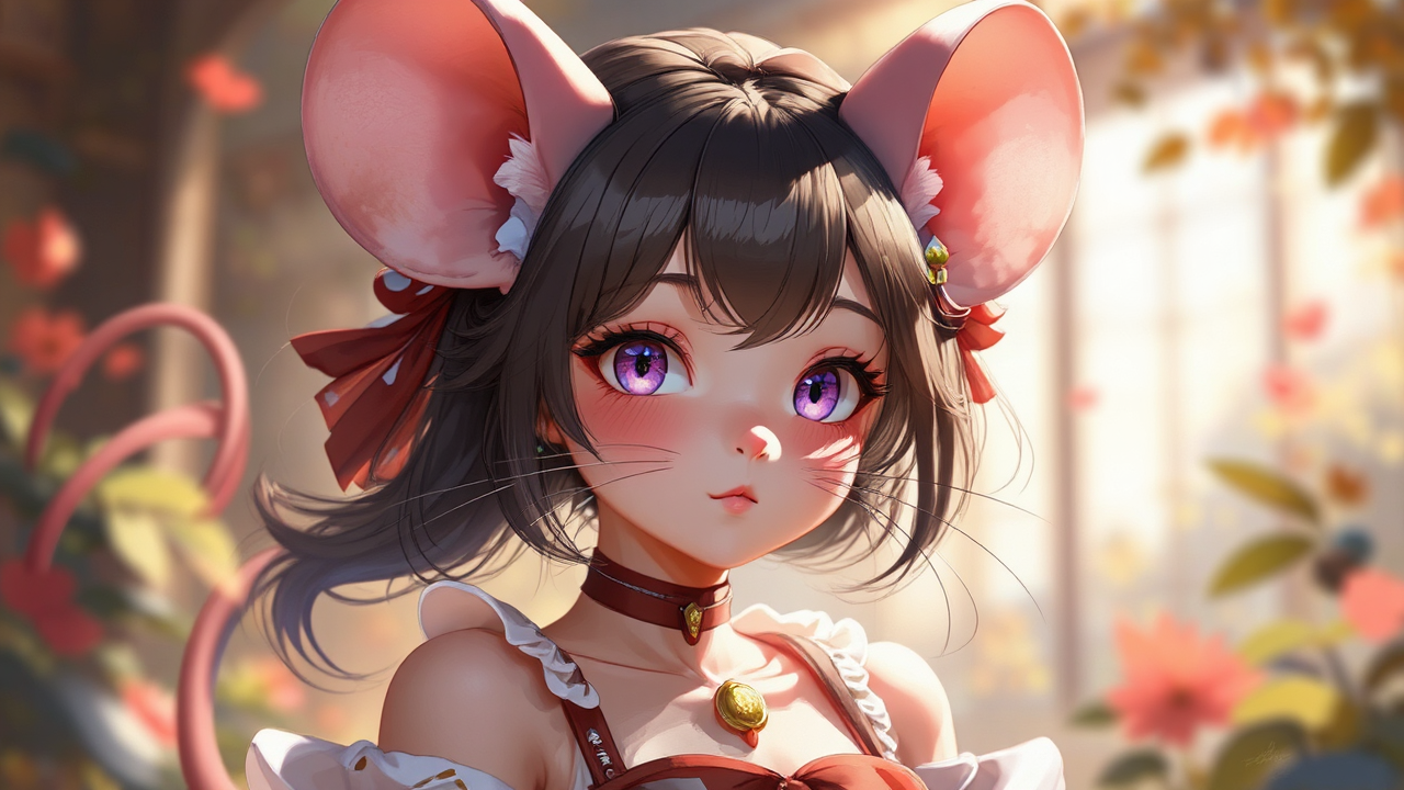 Anthropomorphic mouse girl in