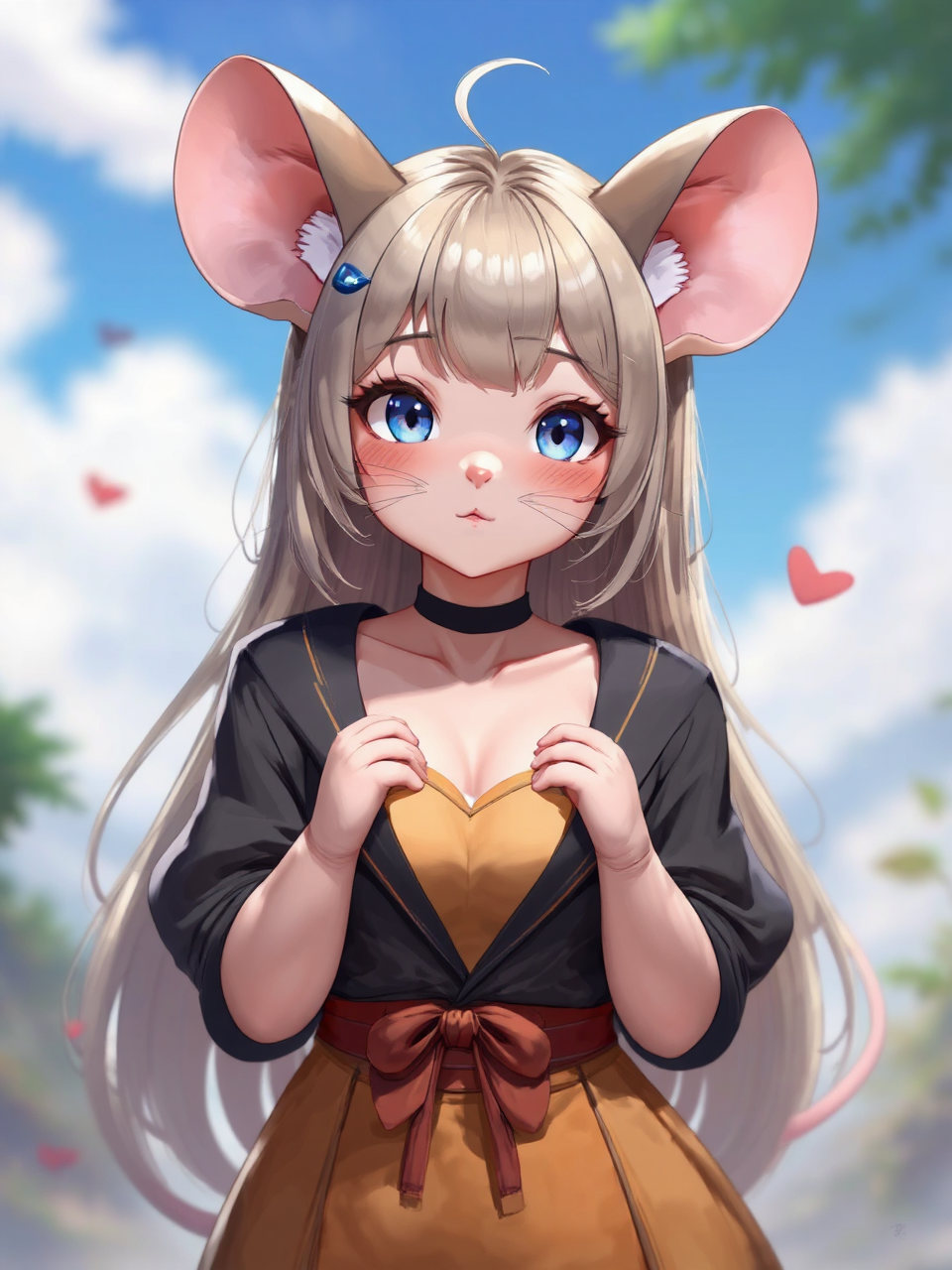 Anthropomorphic half-mouse anime girl