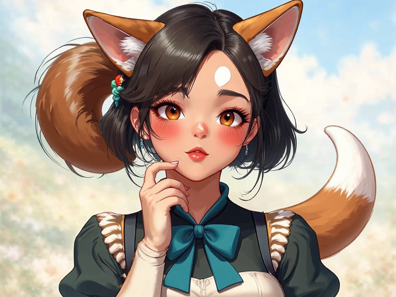 Anthropomorphic dog girl in