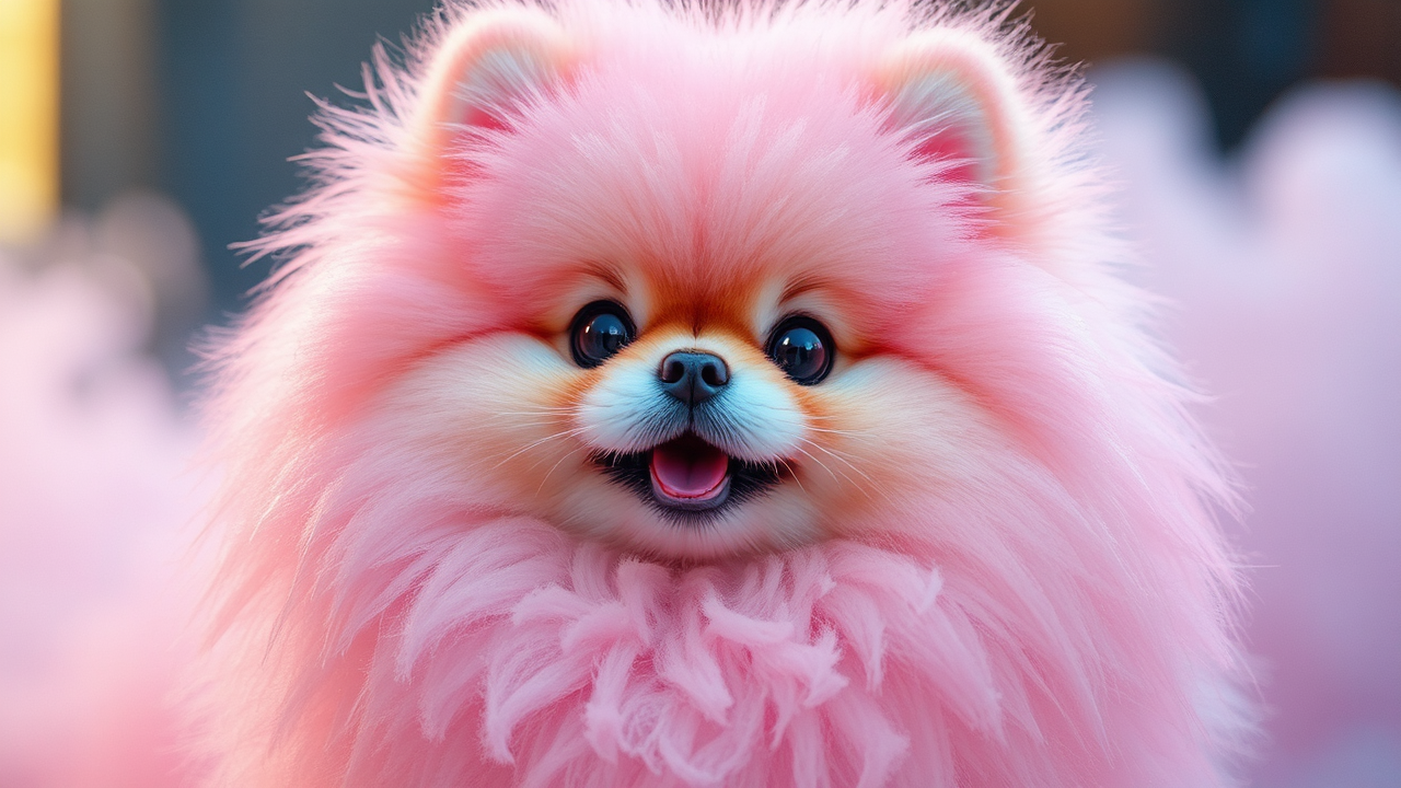 Fuzzy pink cotton candy