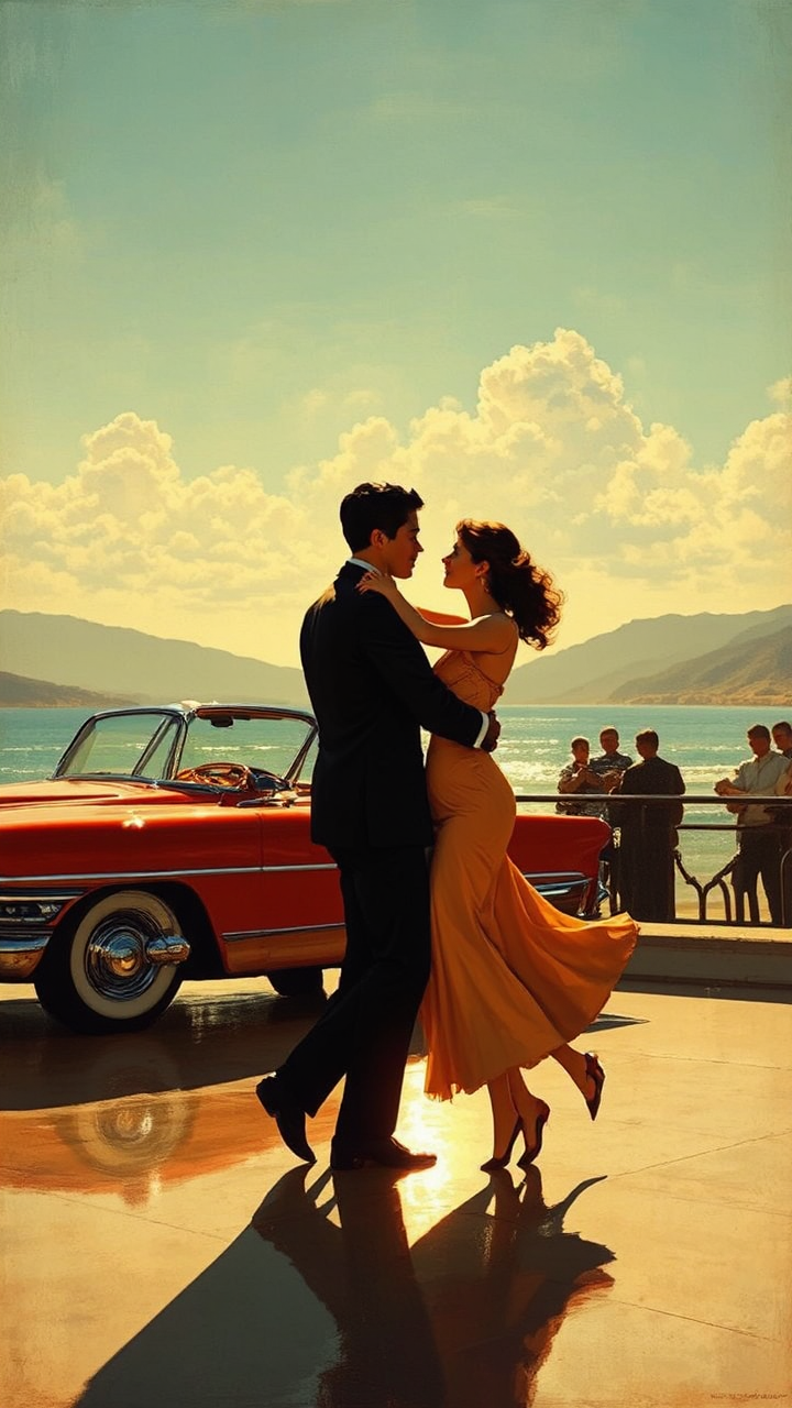 Couple dancing amidst a