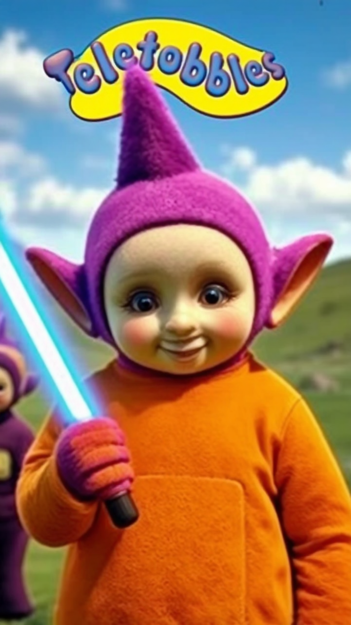 Obi-Wan Kenobi in Teletubbyland.