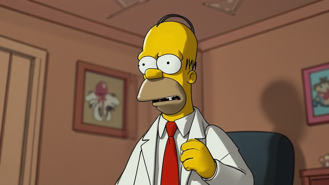 Homer Simpson in Psycho