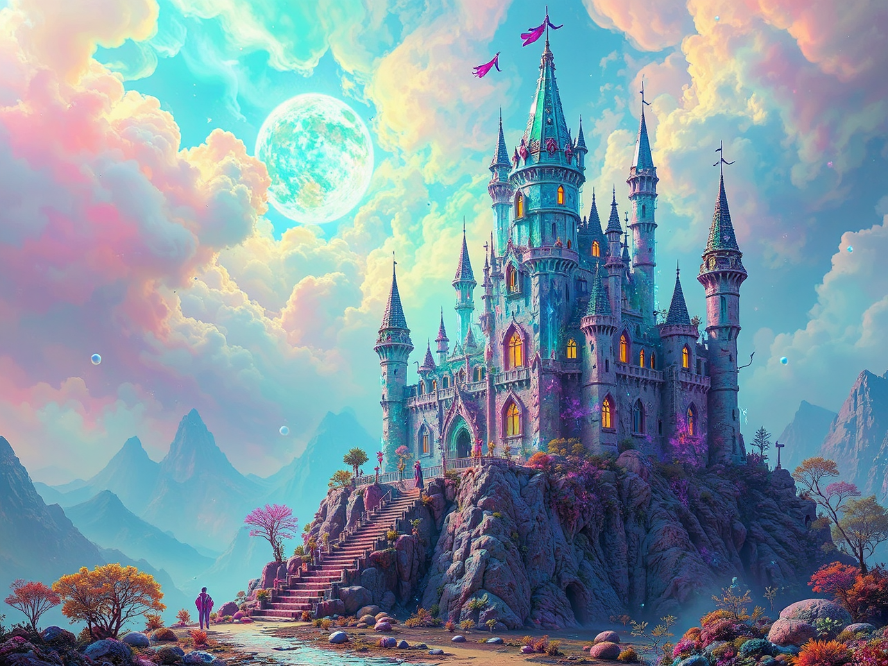 Fantastical futuristic crystal palace