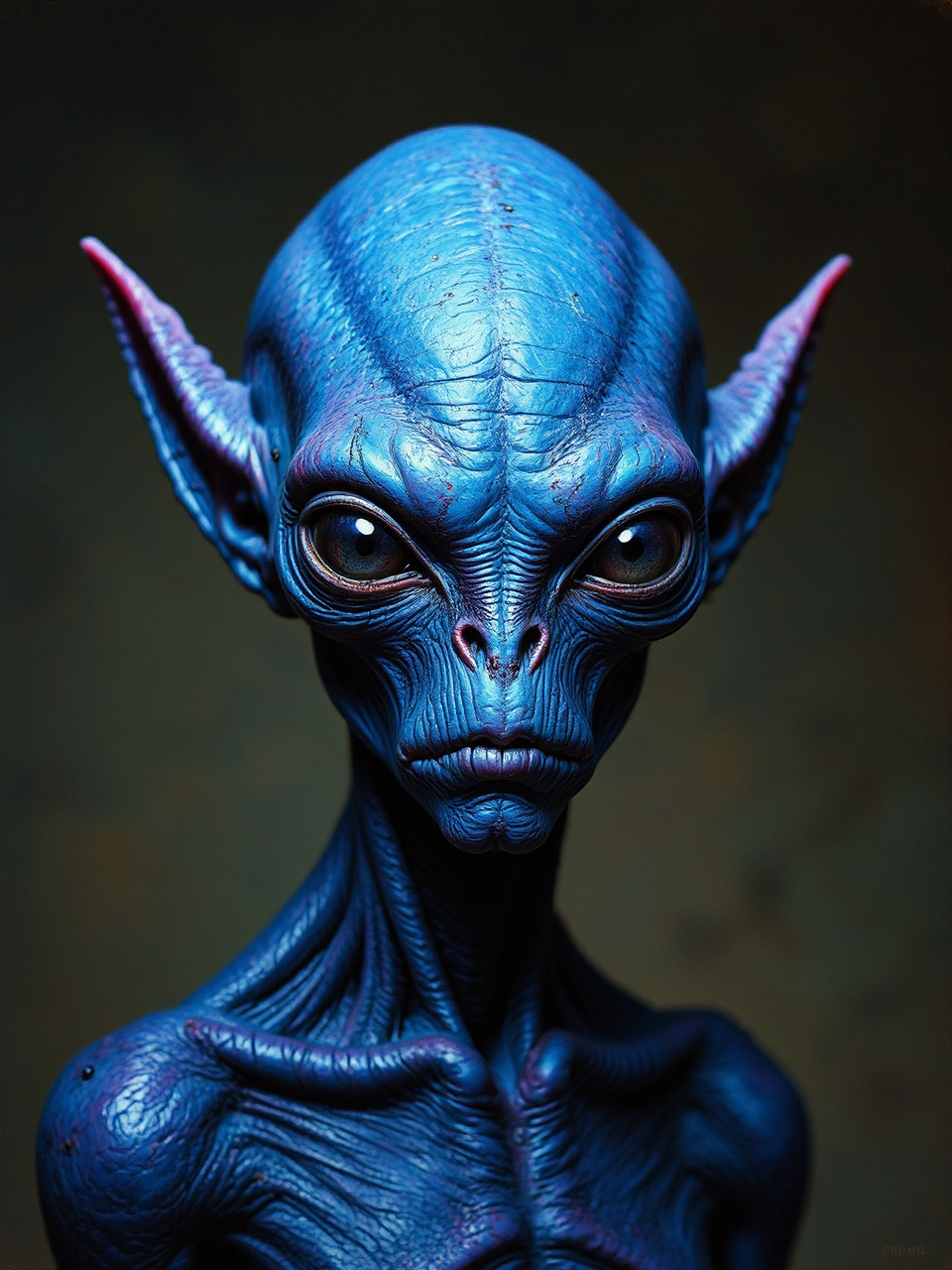 Fuzzy blue humanoid creature