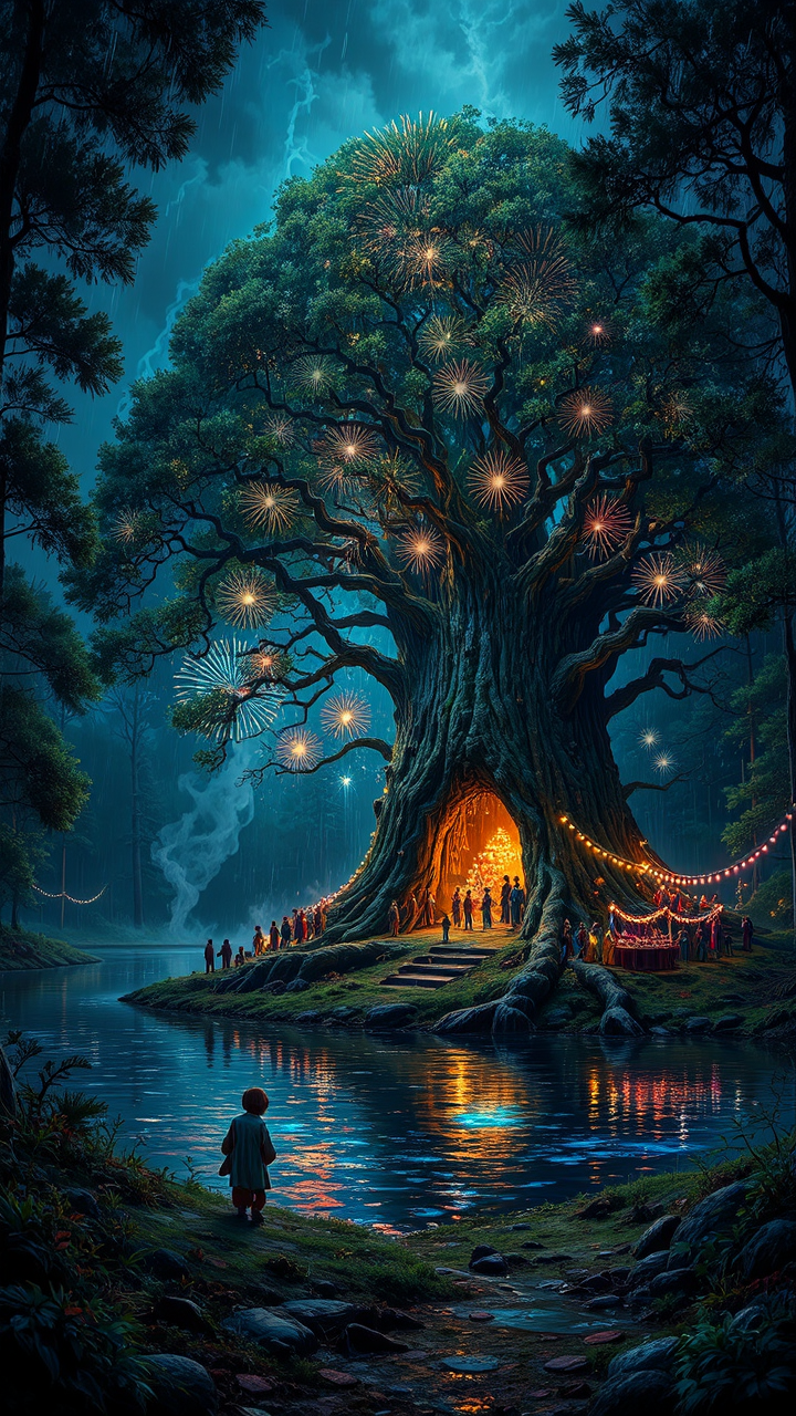 A summer carnival at