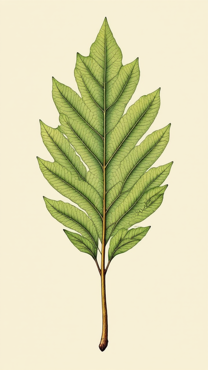 Oak-Wine Leaf Hybrid Illustration
