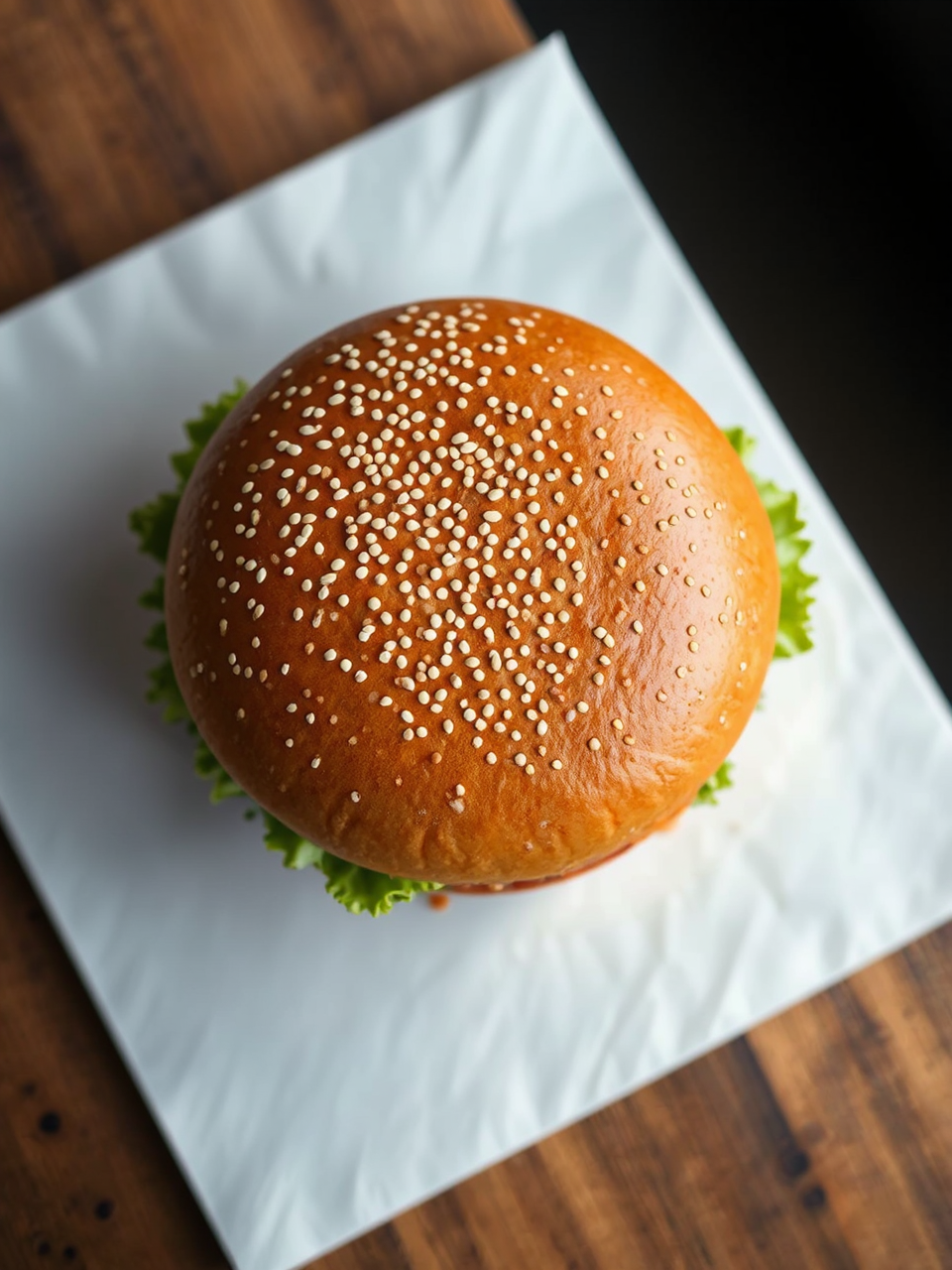 A burger with sesame