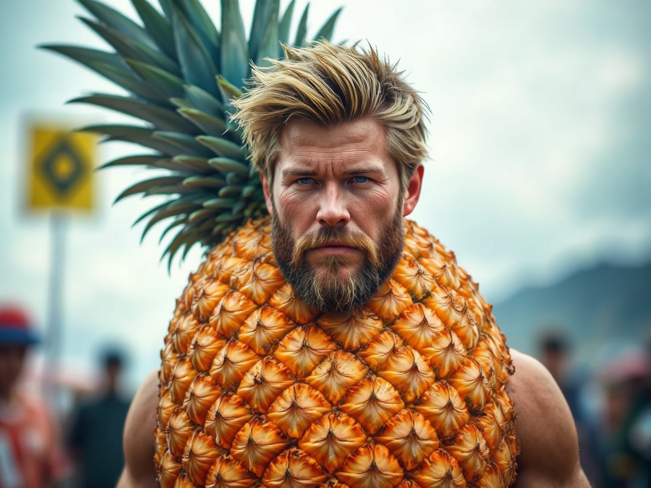 Chris Hemsworth with giant