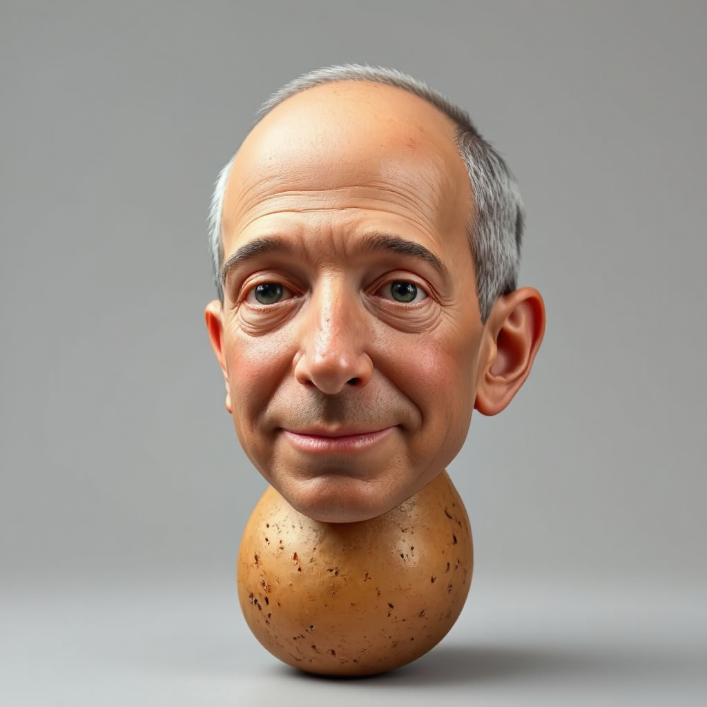 Jeff Bezos' face on