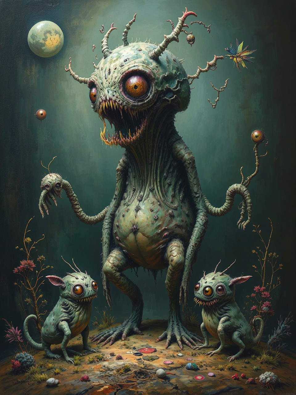 Whimsical alchemical surreal art