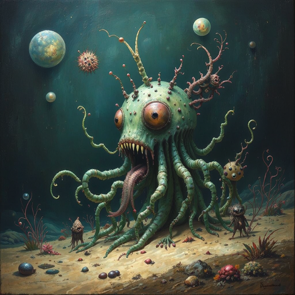 Whimsical alchemical sea creature