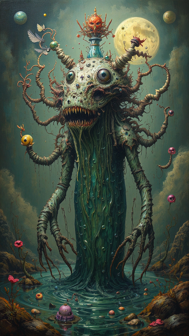 Whimsical monsters in a