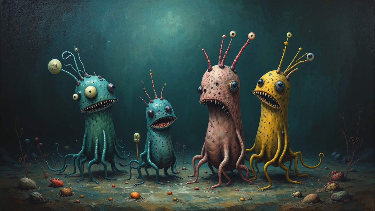 Whimsical surreal plankton creature