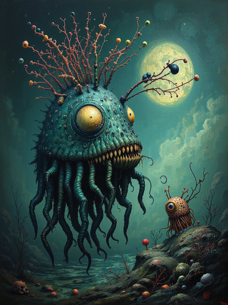 Whimsical surreal wild plankton