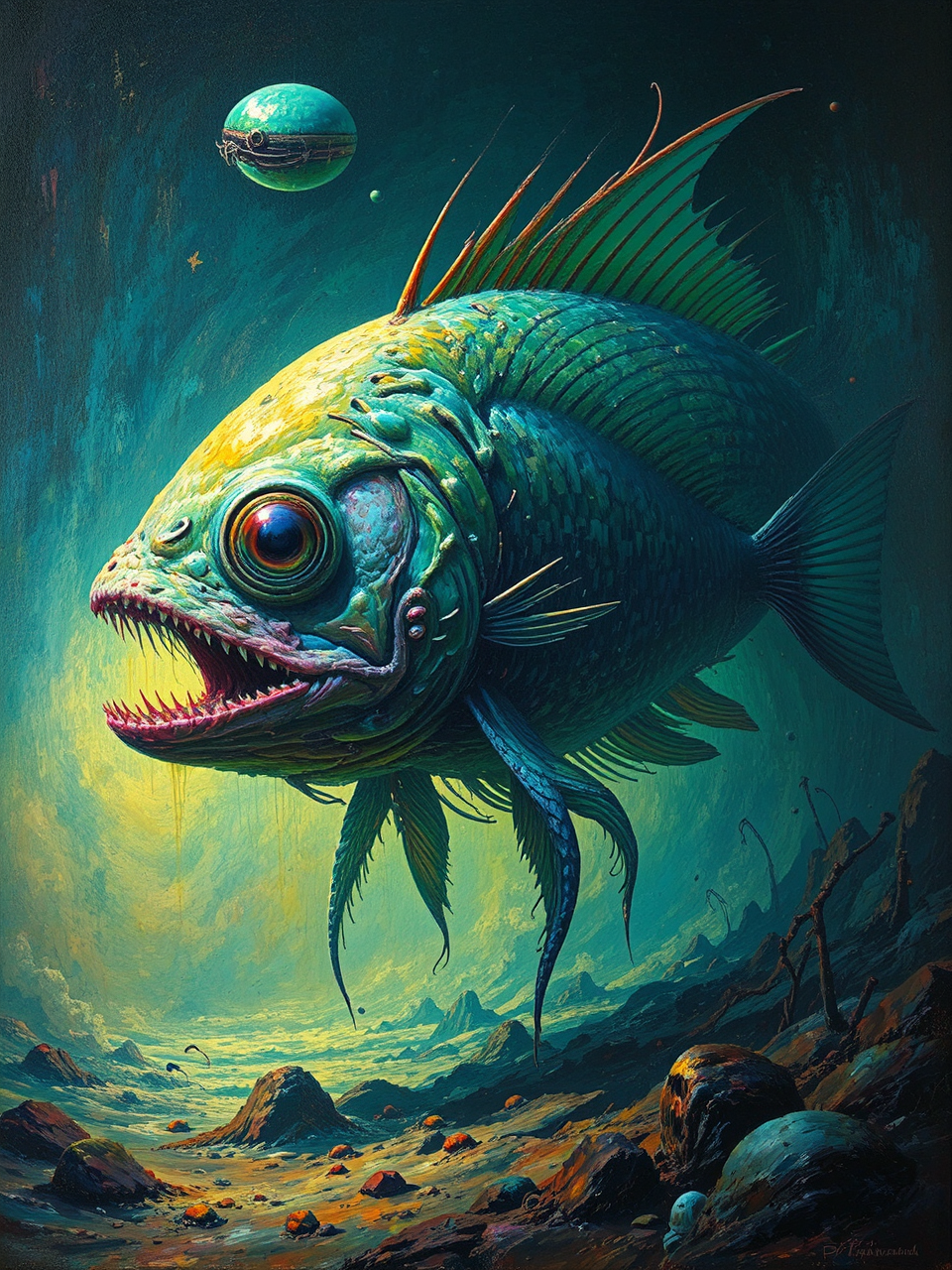 Alien fish creatures in