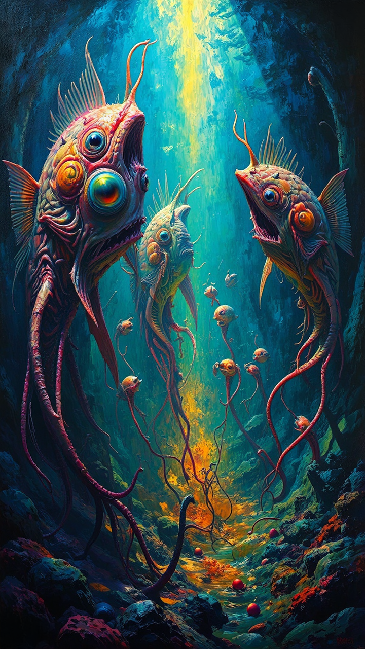 Alien fish in surreal