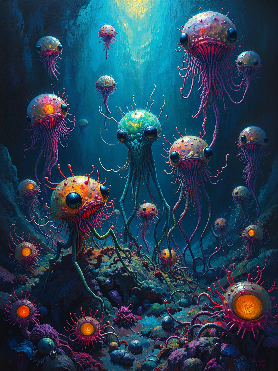 Alien plankton in dark